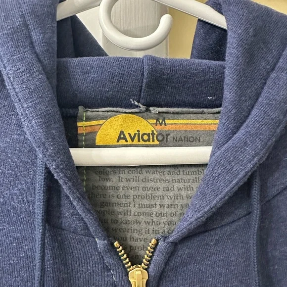 Aviator Nation Navy Zip-Up with Vibrant Stripes - Picture 4 of 5